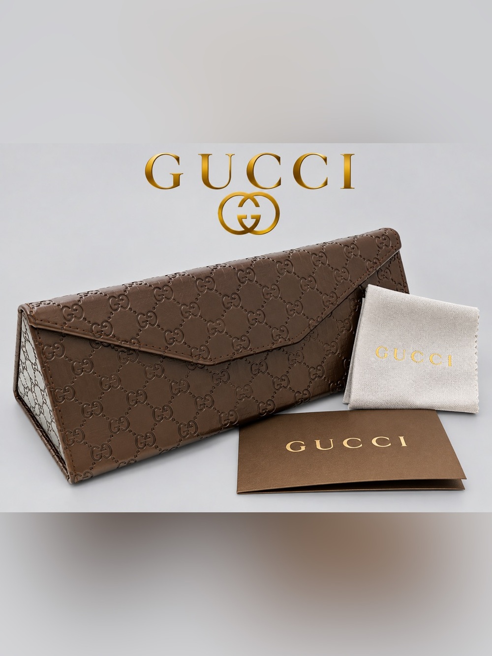NEW GUCCI GG Logo Folding Eyeglasses Case